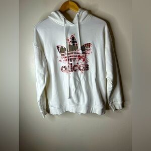Adidas HER STUDIO LONDON HOODIE white plaid pattern